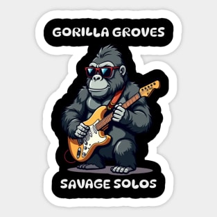 Gorilla Grooves: Shredding Solos with Jungle Vibes Sticker